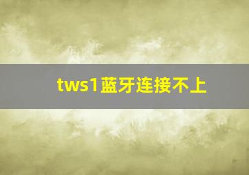 tws1蓝牙连接不上