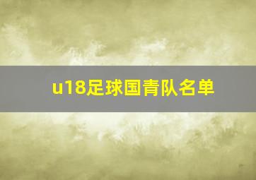 u18足球国青队名单