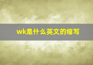 wk是什么英文的缩写