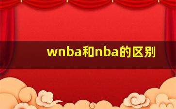 wnba和nba的区别