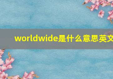 worldwide是什么意思英文