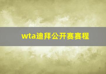 wta迪拜公开赛赛程