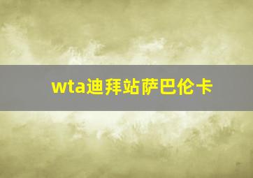 wta迪拜站萨巴伦卡