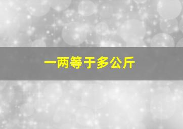 一两等于多公斤