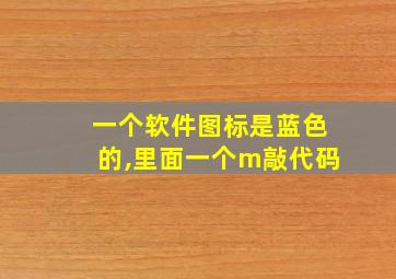 一个软件图标是蓝色的,里面一个m敲代码