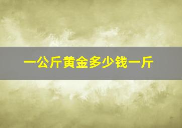 一公斤黄金多少钱一斤