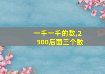 一千一千的数,2300后面三个数