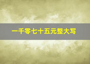 一千零七十五元整大写