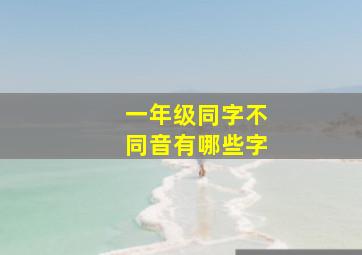 一年级同字不同音有哪些字