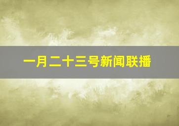 一月二十三号新闻联播