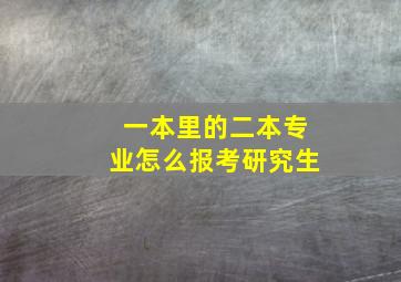 一本里的二本专业怎么报考研究生