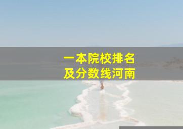 一本院校排名及分数线河南