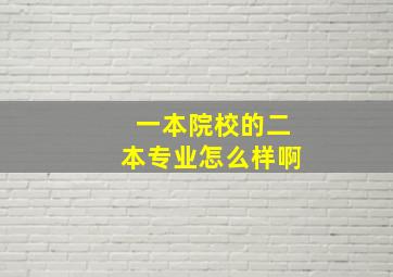 一本院校的二本专业怎么样啊