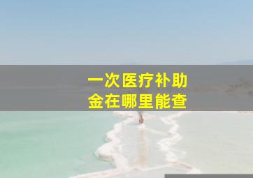 一次医疗补助金在哪里能查