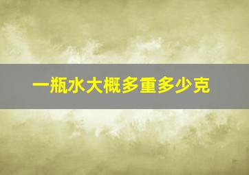 一瓶水大概多重多少克