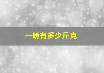 一磅有多少斤克