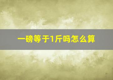 一磅等于1斤吗怎么算