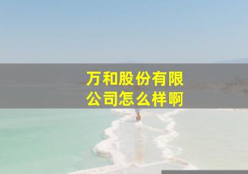 万和股份有限公司怎么样啊