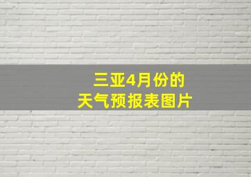 三亚4月份的天气预报表图片