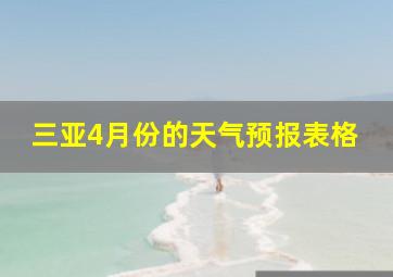 三亚4月份的天气预报表格