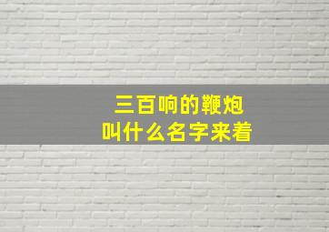 三百响的鞭炮叫什么名字来着