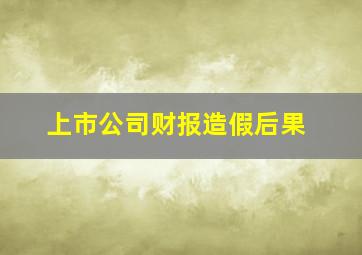 上市公司财报造假后果