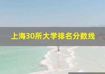 上海30所大学排名分数线