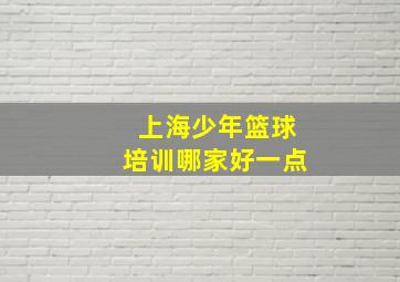 上海少年篮球培训哪家好一点