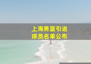 上海男篮引进球员名单公布