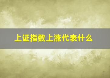 上证指数上涨代表什么