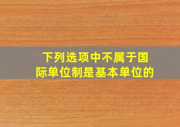 下列选项中不属于国际单位制是基本单位的