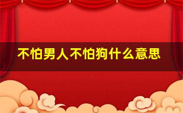 不怕男人不怕狗什么意思