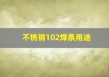 不锈钢102焊条用途