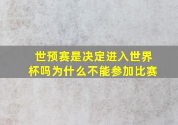 世预赛是决定进入世界杯吗为什么不能参加比赛