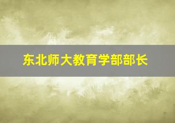 东北师大教育学部部长