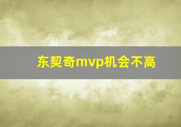 东契奇mvp机会不高