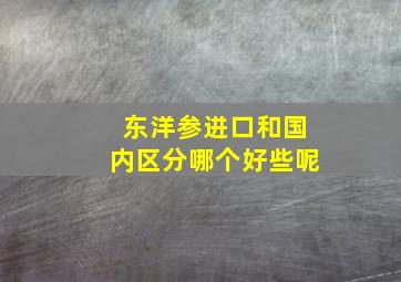 东洋参进口和国内区分哪个好些呢