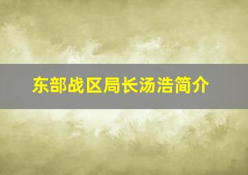 东部战区局长汤浩简介