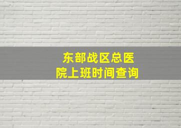 东部战区总医院上班时间查询