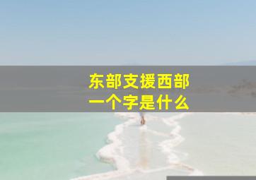 东部支援西部一个字是什么