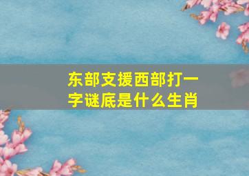 东部支援西部打一字谜底是什么生肖