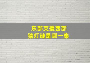 东部支援西部猜灯谜是哪一集