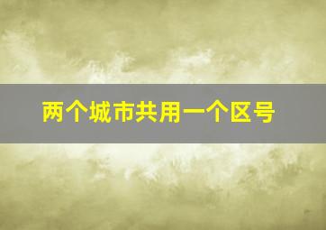 两个城市共用一个区号