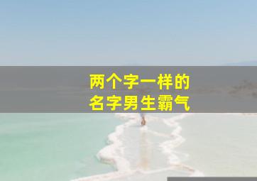 两个字一样的名字男生霸气