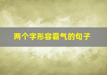 两个字形容霸气的句子