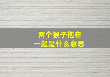 两个猴子抱在一起是什么意思