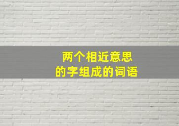 两个相近意思的字组成的词语