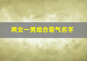 两女一男组合霸气名字