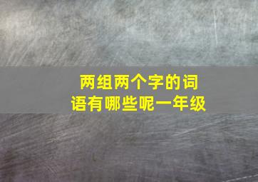 两组两个字的词语有哪些呢一年级