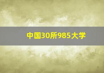 中国30所985大学